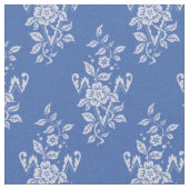 1889 Floral, Mittel blau Stoff (Nahaufnahme)