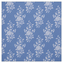 1889 Floral, Mittel blau Stoff