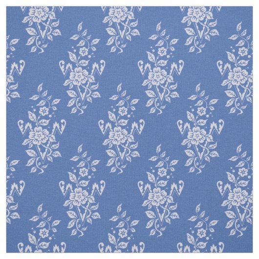 1889 Floral, Mittel blau Stoff (Muster)