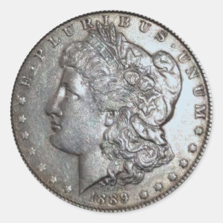 1889 Morgan Dollar Runder Aufkleber
