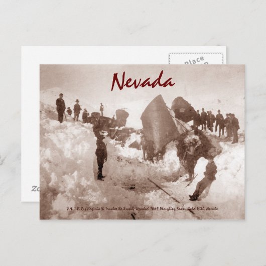 1889 Nevada Train Wreck Postkarte (Vorne/Hinten)