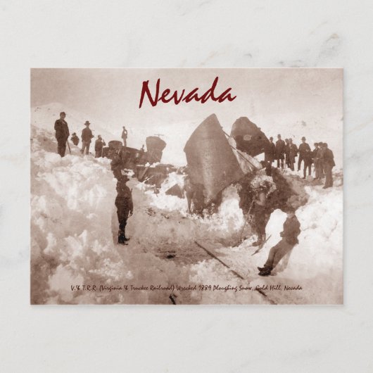 1889 Nevada Zugunglück Postkarte (Vorderseite)