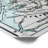 1889 Palästina-Karte, Naher Osten Poster (Ecke)