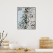 1889 Palästina-Karte, Naher Osten Poster (Küche)