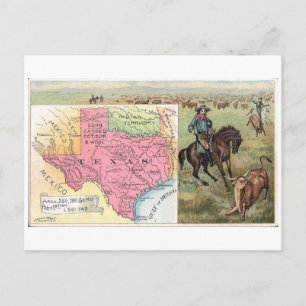 1889 Texas Vintage-Handelskarte Postkarte