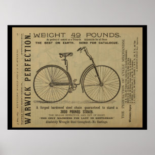 1889 Vintag Bicycle Magazine and Art Poster