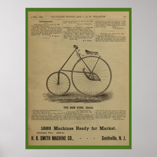 1889 Vintag Bicycle Magazine and Art Poster (Vorne)