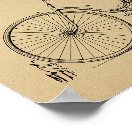 1889 Vintages Fahrradpatent Art Printwerbung Poster (Ecke)