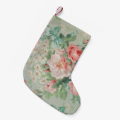 1890 Britische Vintage Fabric Rose & Daisies Kleiner Weihnachtsstrumpf (Vorderansicht (hängend))