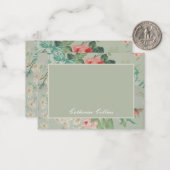 1890 Britische Vintage Fabric Rose & Daisies Mitteilungskarte (Vorderseite/Rückseite Beispiel)