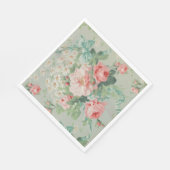 1890 Britische Vintage Fabric Rose & Daisies Serviette (Ecke)