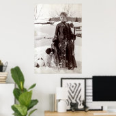 1890 Frau und ihr Jagdhund in der Bretagne Poster (Heimbüro)