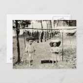 1890 Girls Fishing Postkarte (Vorne/Hinten)