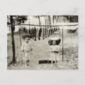 1890 Girls Fishing Postkarte (Vorderseite)