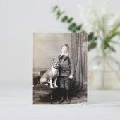 1890 Junge und sein Amerikaner Staffordshire Terri Postkarte (Stehend Vorderseite)