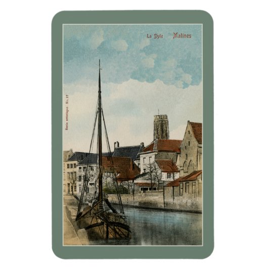 1890 Mechelen Malines Dyle River Magnet (Vertikal)