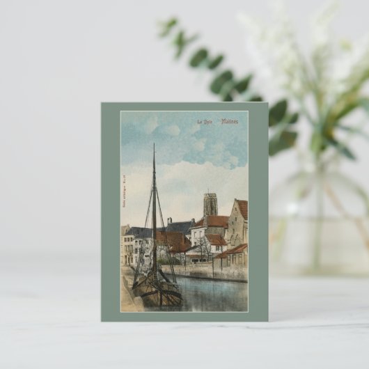 1890 Mechelen Malines Dyle River Postkarte (Stehend Vorderseite)