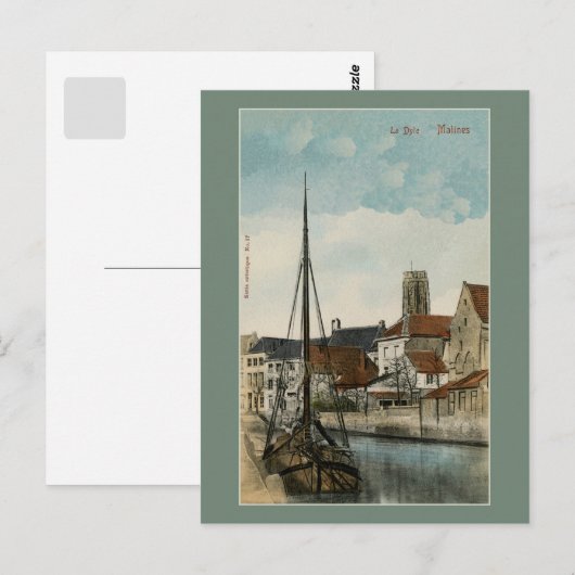 1890 Mechelen Malines Dyle River Postkarte (Vorne/Hinten)