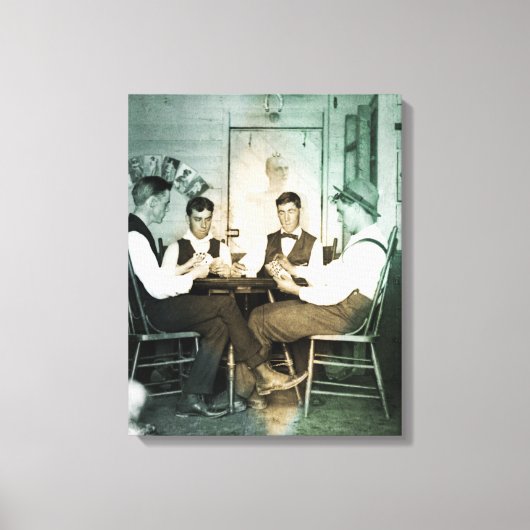 1890 Poker Game Men Gambling Cards Man Cave Foto Leinwanddruck (Vorderseite)