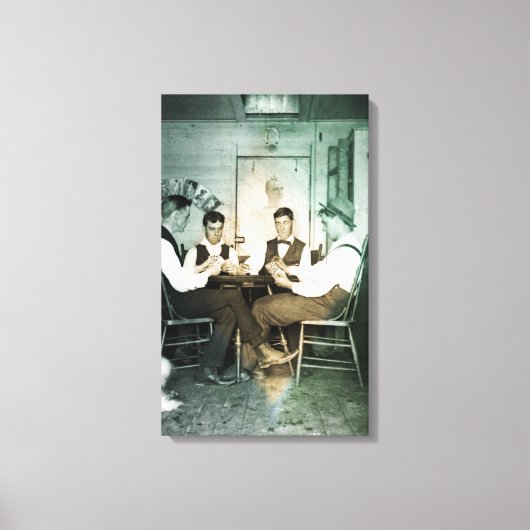 1890 Poker Game Men Gambling Cards Man Cave Foto Leinwanddruck (Vorderseite)