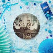 1890 Poker Game Men Gambling Cards Man Cave Foto Pappteller (Party)