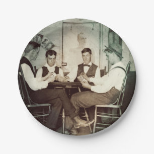 1890 Poker Game Men Gambling Cards Man Cave Foto Pappteller