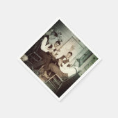 1890 Poker Game Men Gambling Cards Man Cave Foto Serviette (Ecke)