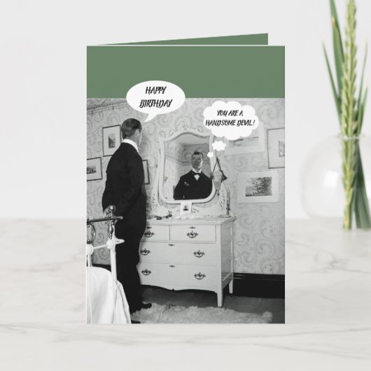 1890 ' S-SPIEGEL-REFLEXIONS-MANN, DER MIT SPRICHT KARTE (Vorderseite)