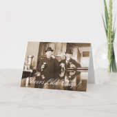 1890 Saloon Bar Men Cheers Old Chap Happy Geburtst Karte (Vorderseite)