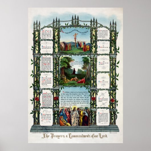 1890 TEN-ANTRÄGE UND PRAYER DES LORD POSTER (Vorne)