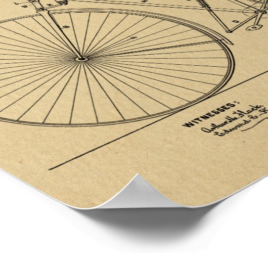 1890 Vintage Fahrradaufhängung - Kunstdruckkunst Poster (Ecke)