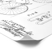 1890 Vintage Fahrradpatentausgabe individuell gest Poster (Ecke)