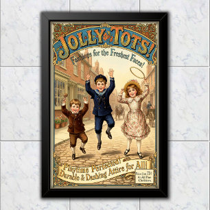 1890 Vintage Jolly Tots Bekleidungswerbung Poster