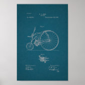 1890 Vintages Fahrradpatent Print Blueprint Poster (Vorne)
