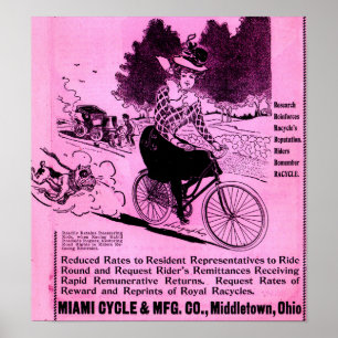 1890er Fahrradwerbung The Racycle Poster