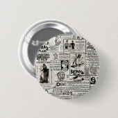 1890er Jahre bezaubernde Viktorianische Zeitungsan Button (Vorne & Hinten)