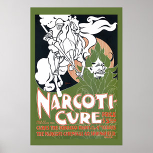 1890er Jahre Narkosemittel-Kur - Heilt die Tabaksu Poster