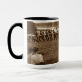 1890er Männer Mann Tug-O-War Fox Fluss Elgin IL Fo Tasse (Links)