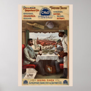 1890er Pullman-Zug-Speisewagen Klassische Eisenbah Poster