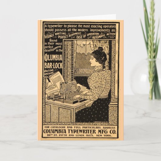 1890er-Sekretärin bei der Schreibmaschine Karte (Vorderseite)