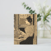 1890er-Sekretärin bei der Schreibmaschine Postkarte (Stehend Vorderseite)