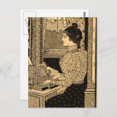 1890er-Sekretärin bei der Schreibmaschine Postkarte (Vorne/Hinten)