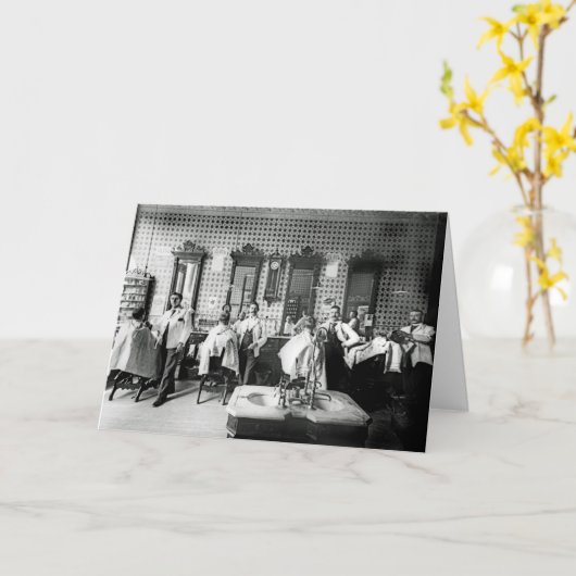 1890'S BARBER SHOP MEN INTERIOR HAIR SALON BARBER KARTE (Gelbe Blume)