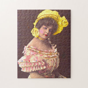 1890s woman in frilly zieht Print Puzzle