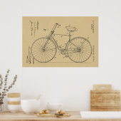 1891 Bicycle Patent Art Zeichnend Print Poster (Küche)