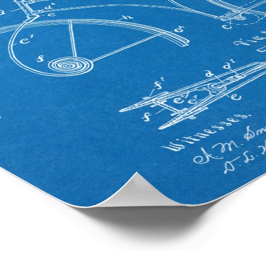 1891 Bicycle Spring Frame Design Patent Art Print Poster (Ecke)