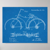 1891 Bicycle Spring Frame Design Patent Art Print Poster (Vorne)