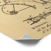 1891 Bicycle Spring Rahmen Design Patent Art Print Poster (Ecke)