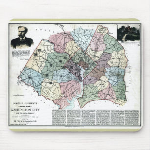 1891 Karte von Washington City & Umgebung Mousepad