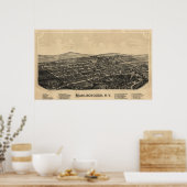 1891 Marlborough, New Birds Eye Panoramablick Kart Poster (Küche)